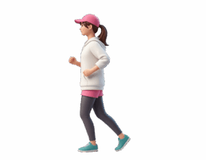 ジョギングをする女性のイラスト（無料）｜運動・健康シーンに使える素材