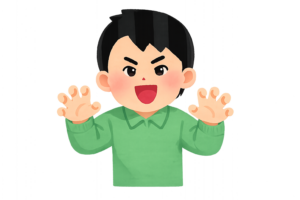 ガオーポーズをする男性のイラスト（無料）｜元気なポーズ素材
