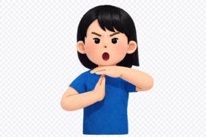 タイムのポーズをする女性のイラスト（無料）｜スポーツ・合図素材