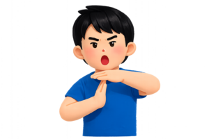 タイムのポーズをする男性のイラスト（無料）｜スポーツ・合図シーンに使える素材