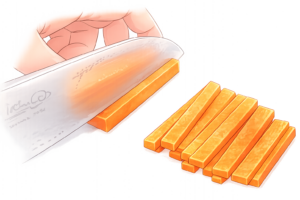 短冊切りのイラスト｜調理技法・キッチン・無料素材（透過PNG・商用OK）