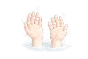 手がふやけたイラスト｜入浴後・無料素材（透過PNG・商用OK）