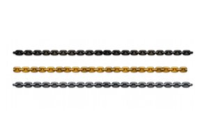 黒・金・銀チェーンのイラスト｜装飾ラインに使える無料素材（透過PNG・商用OK）