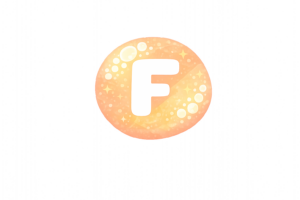 丸型の白抜きアルファベット文字のイラスト[F]