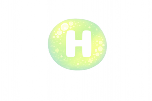 丸型の白抜きアルファベット文字のイラスト[H]