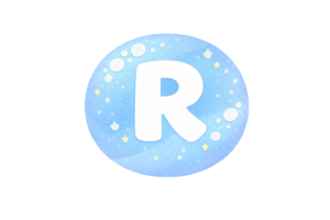 丸型の白抜きアルファベット文字のイラスト[R]