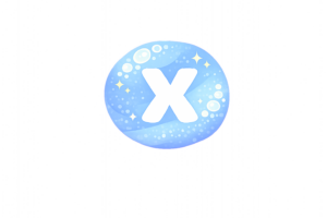 丸型の白抜きアルファベット文字のイラスト[X]