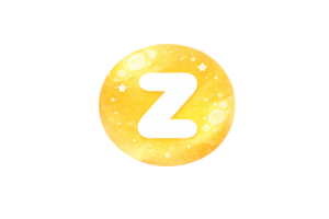丸型の白抜きアルファベット文字のイラスト[Z]