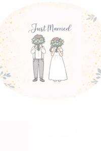 結婚報告・内祝いカードのイラスト｜ウェディングお知らせ素材（透過PNG・商用OK）💌