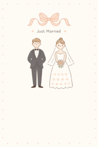 結婚報告はがきの定型テンプレート｜ウェディング挨拶カード素材（透過PNG・商用OK）💌