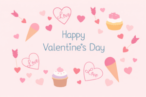 バレンタインデーのはがきテンプレートイラスト｜チョコレートの季節カード素材（透過PNG・商用OK）🍫💝