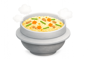 もみじご飯の秋イラスト｜季節の和食を表現した無料素材（透過PNG・商用利用OK）🍁🍚