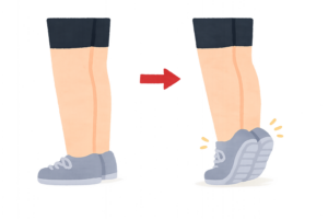 スタンディングカーフレイズ（つま先立ちトレーニング）のイラスト｜ふくらはぎを鍛える筋トレ無料素材（透過PNG・商用OK）