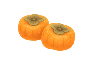 とろりと甘いあんぽ柿のイラスト｜和菓子風ドライフルーツの無料素材（透過PNG・商用OK）