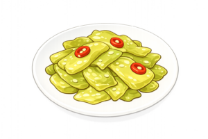 中華料理の付け合わせザーサイの漬物イラスト｜中華食材を表す無料素材（透過PNG・商用OK）
