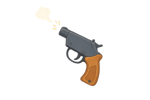 競技スタート合図用スターターピストルのイラスト｜運動会・陸上競技の無料素材（透過PNG・商用OK）
