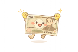 元気いっぱいの流通貨幣キャラクターのイラスト｜お金の学習に使える無料素材（透過PNG・商用OK）