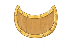 古代ギリシアの三日月型盾・ペルタのイラスト｜歴史武具・古代戦士装備素材（透過PNG・商用OK）