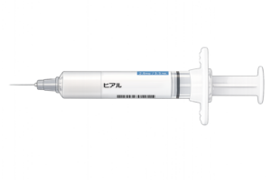 ヒアルロン酸注入に使われる注射器のイラスト｜美容医療・スキンケア施術素材（透過PNG・商用OK）