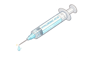 ヒアルロン酸注入に使われる注射器のイラスト｜美容医療・スキンケア施術素材（透過PNG・商用OK）