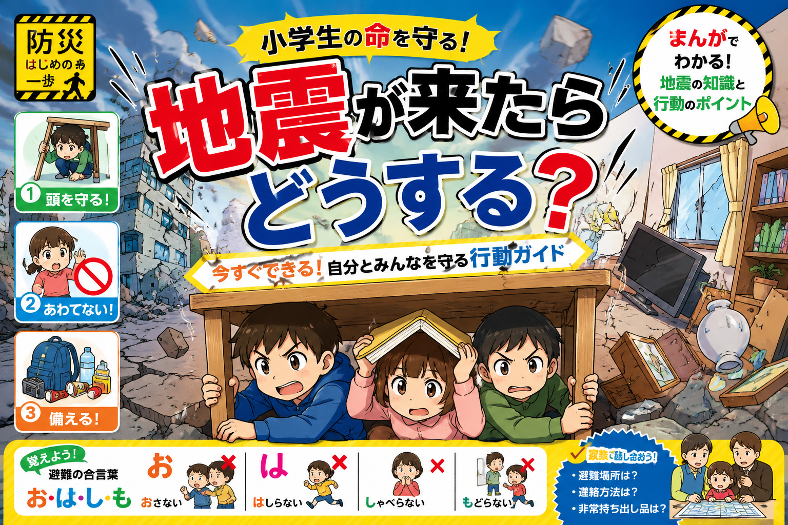 地震が来た！小学生の命を守る行動ガイド