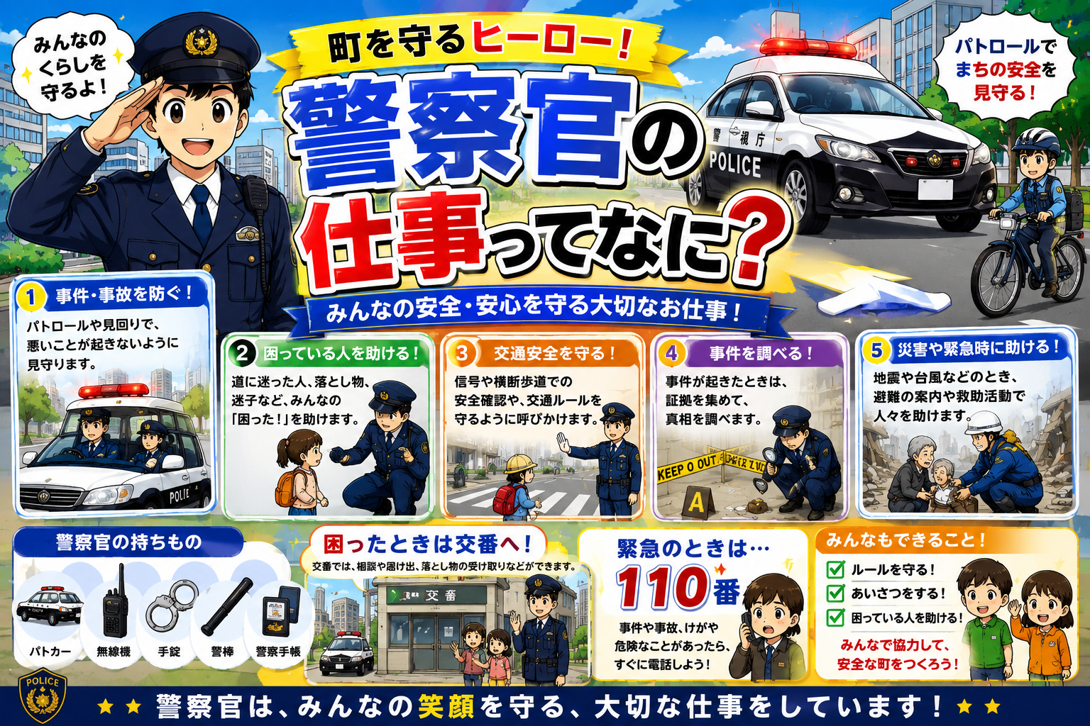 町を守るヒーロー！警察官のお仕事図鑑