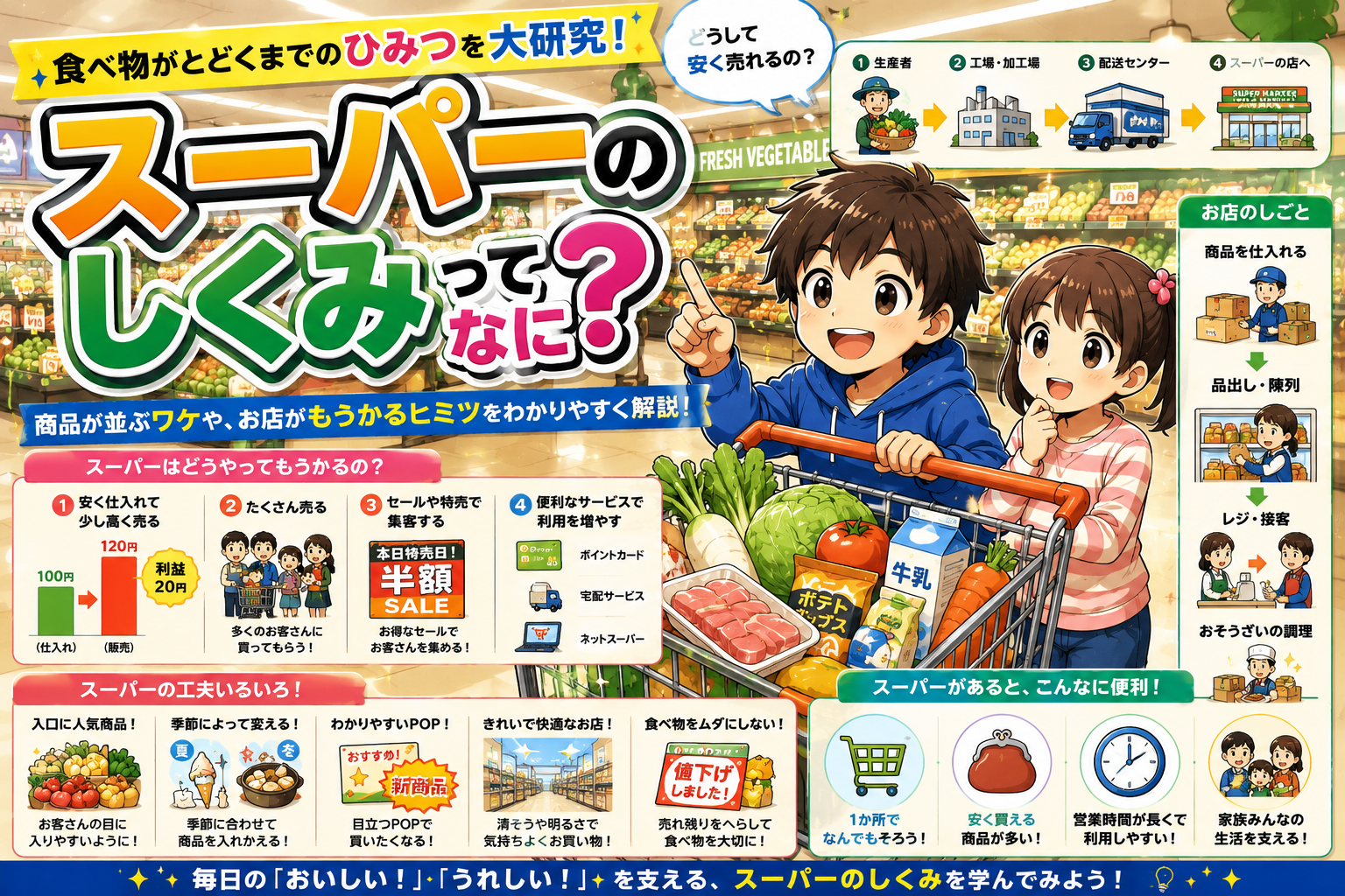 スーパーのしくみを楽しく学ぼう！