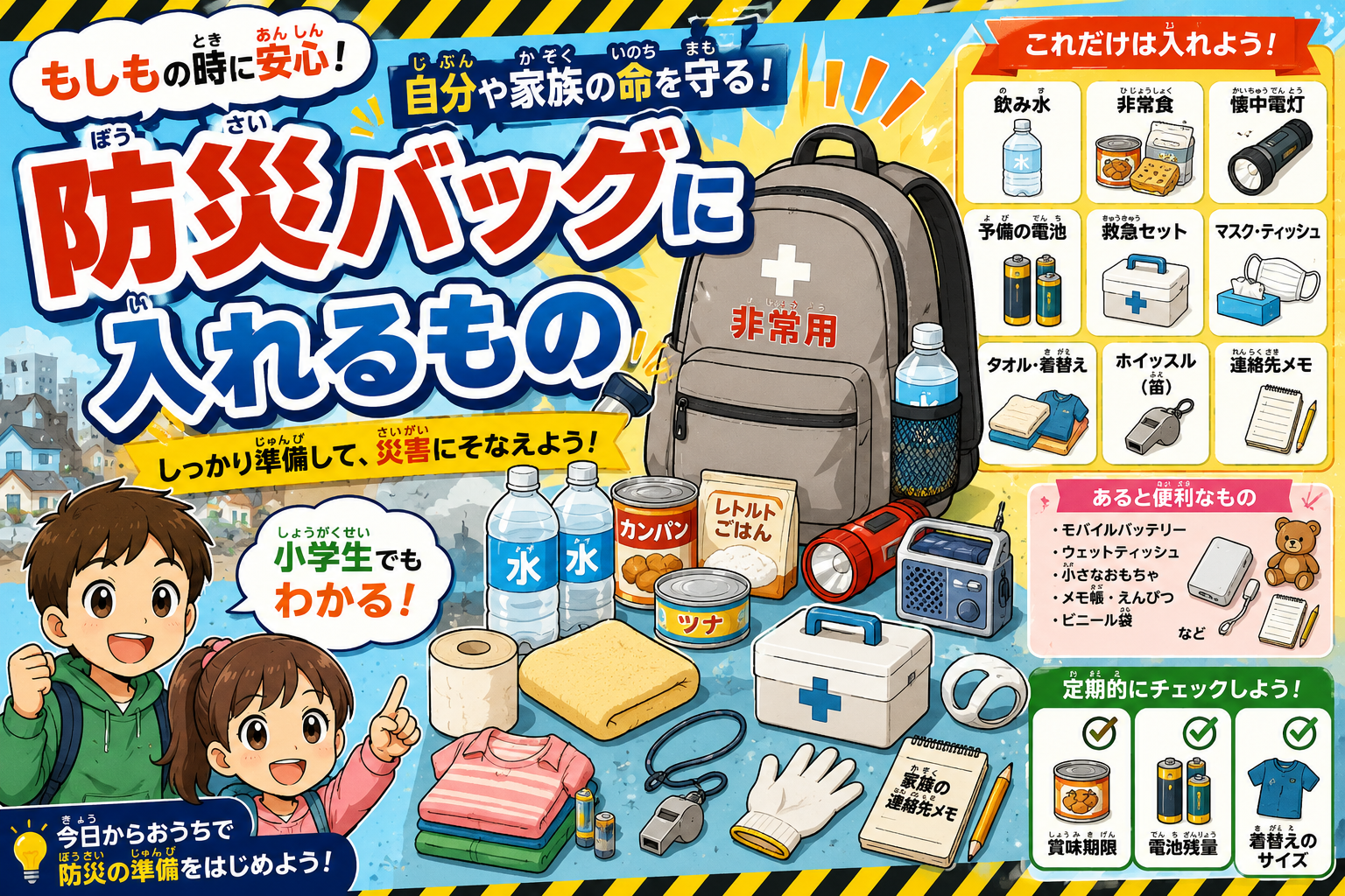 もしもの時に安心！防災バッグの中身を見てみよう