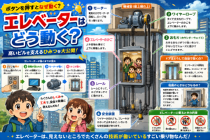 ボタンを押すとなぜ動く？エレベーターのひみつ！