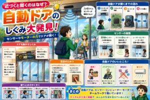 近づくと開くのはなぜ？自動ドアのひみつ大発見！