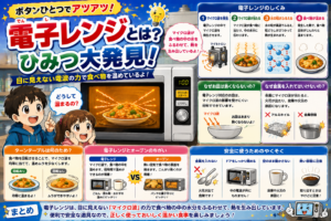 ボタンひとつでアツアツ！電子レンジのひみつ