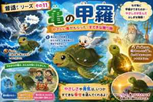 昔話シリーズ その11　亀の甲羅なぜ亀の甲羅は固いの？ふしぎな昔話を読もう！