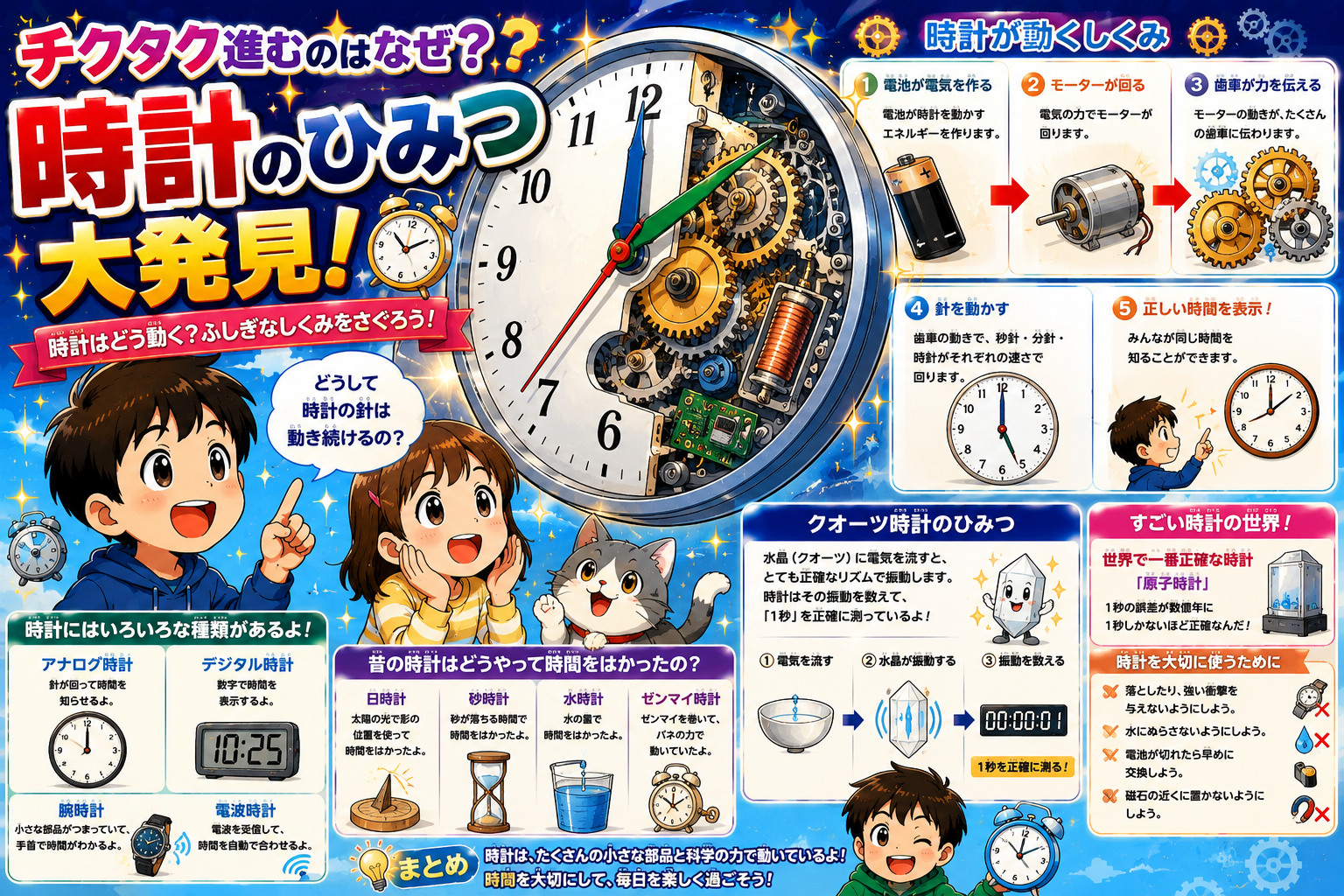 チクタク進むのはなぜ？時計のひみつ大発見！