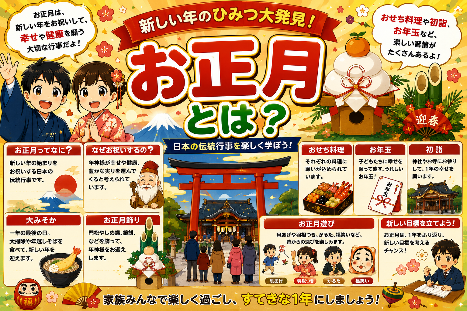 お正月ってなに？新しい年のひみつ大発見！