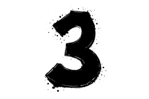 [3]手書き風のかわいい数字イラスト｜マーカー・ペンキ風デザイン文字素材（透過PNG・商用OK）