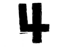 [4]手書き風のかわいい数字イラスト｜マーカー・ペンキ風デザイン文字素材（透過PNG・商用OK）