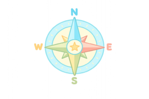 東西南北を示す方位マークのイラスト｜地図・ナビゲーション用コンパス素材（透過PNG・商用OK）