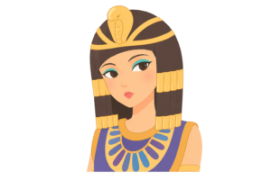 古代エジプトの女王・クレオパトラのイラスト｜世界史・歴史人物素材（透過PNG・商用OK）