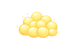 脂肪が蓄積しているイメージのイラスト｜体脂肪・エネルギー蓄え・健康素材（透過PNG・商用OK）