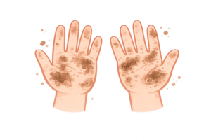 土や泥で汚れた手のひらのイラスト｜衛生管理・手洗い啓発素材（透過PNG・商用OK）
