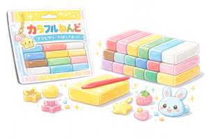 アクセサリー制作に使うカラフルな樹脂粘土のイラスト｜フィギュア・ハンドメイド素材（透過PNG・商用OK）