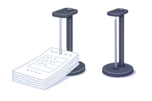 伝票や領収書をまとめる伝票差しのイラスト｜状差し・会計整理用事務用品素材（透過PNG・商用OK）