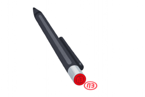 判子付きペンのイラスト｜ハンコ一体型の事務用品・文房具素材（透過PNG・商用OK）