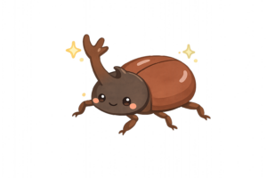 夏の人気昆虫カブトムシのイラスト｜虫の王様フリー素材（透過PNG・商用利用OK）