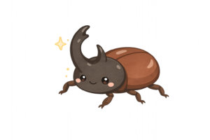 プリモスマルガタクワガタのイラスト｜大アゴが特徴のクワガタ無料素材（透過PNG・商用利用OK）