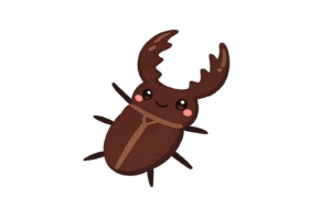 大きなハサミを持つクワガタムシのイラスト｜夏の昆虫フリー素材（透過PNG・商用利用OK）