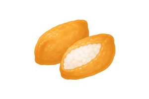 つやつや油揚げの稲荷寿司イラスト｜おいなりさん無料素材（透過PNG・商用利用OK）