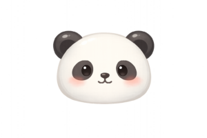 かわいいパンダの顔イラスト｜動物フリー素材（透過PNG・商用OK）