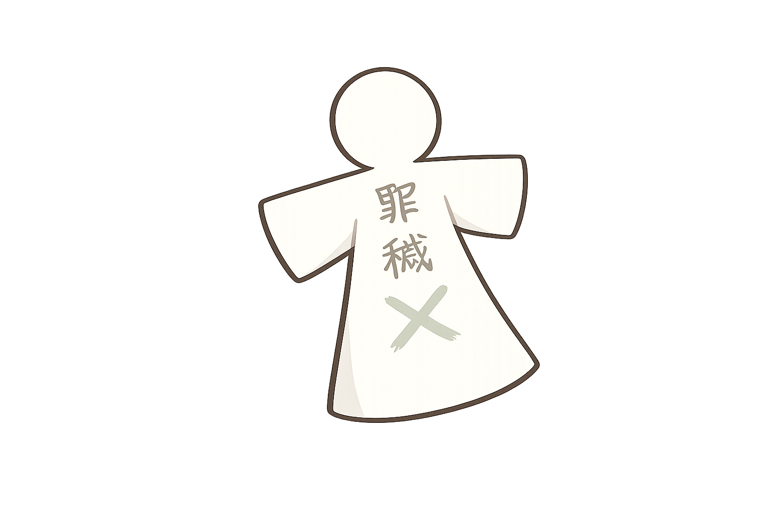 陰陽師の形代イラスト｜和風フリー素材（透過PNG・商用OK）