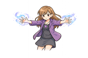 超能力を使う女性のイラスト｜ファンタジー素材（透過PNG・商用OK）